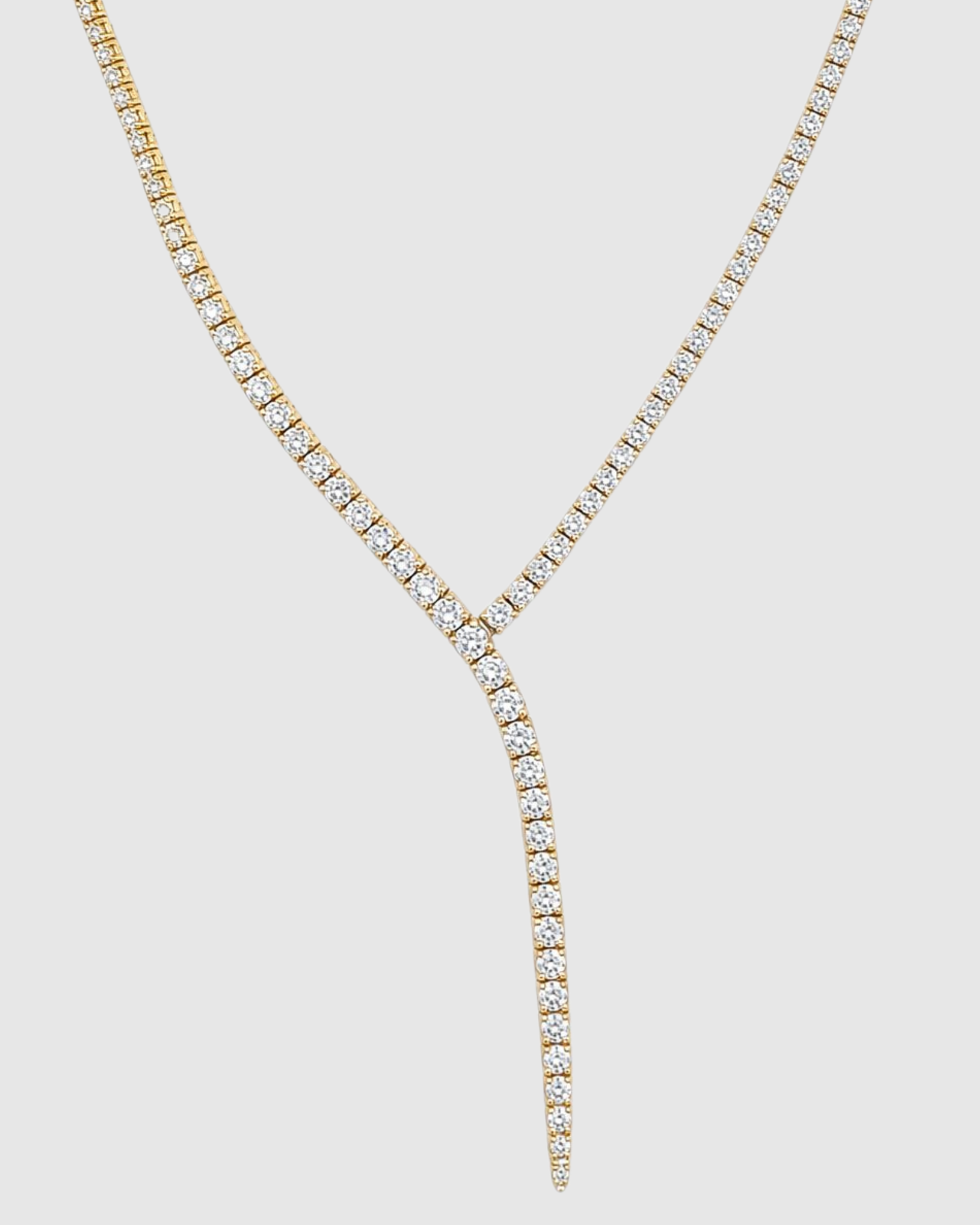 Izoa Josephine Tennis Drop Necklace Gold