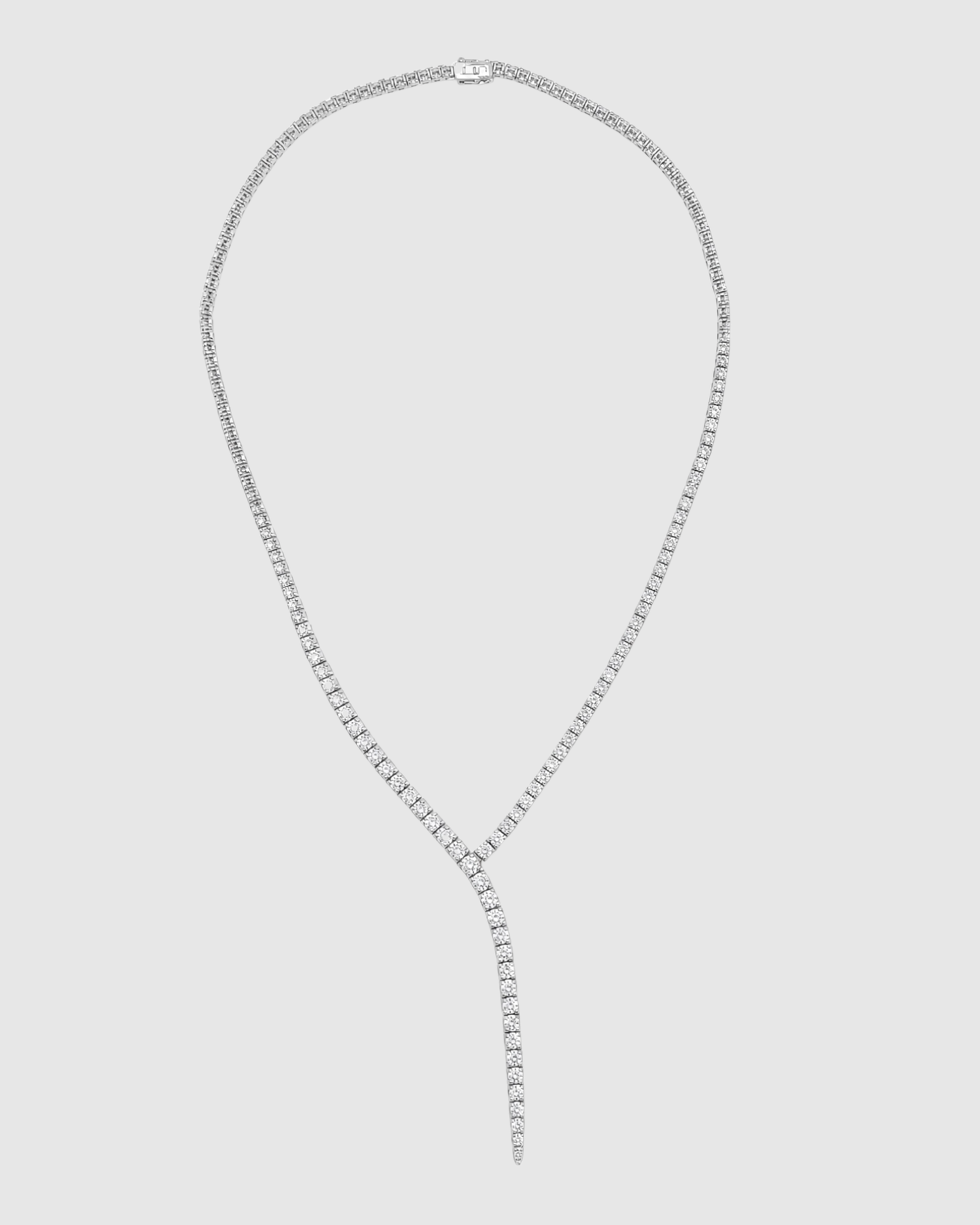 Izoa Josephine Tennis Drop Necklace Silver