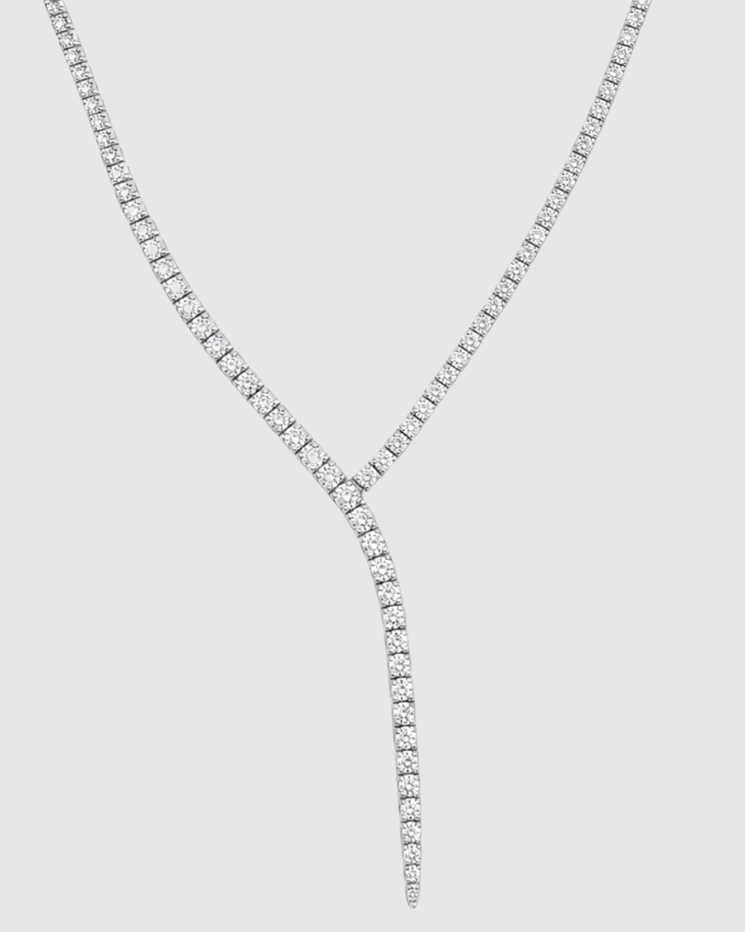 Izoa Josephine Tennis Drop Necklace Silver