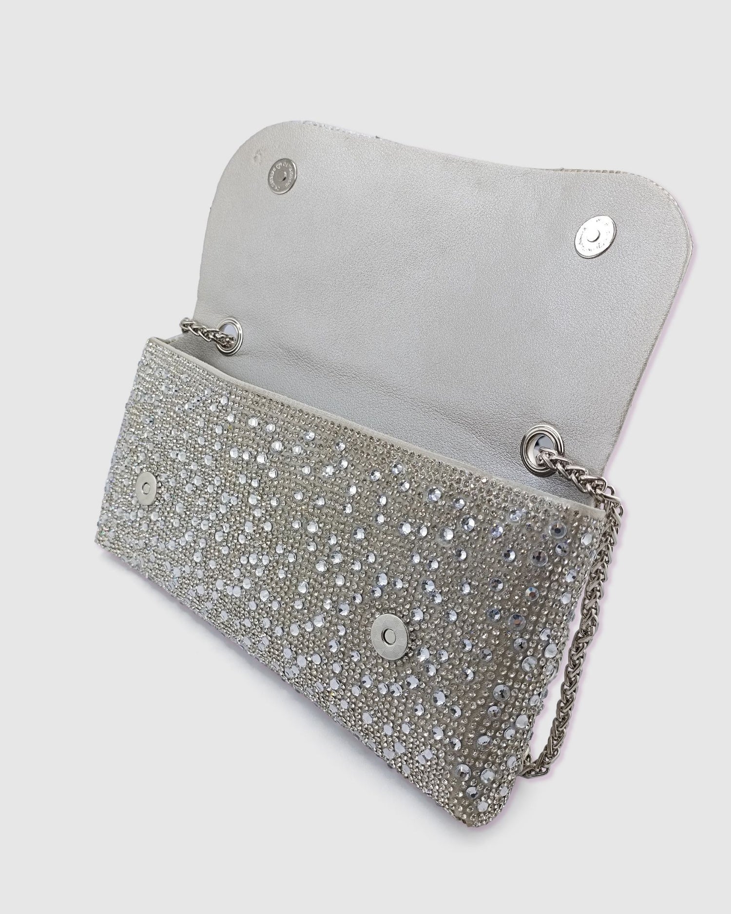 Izoa Elani Clutch Silver Crystal