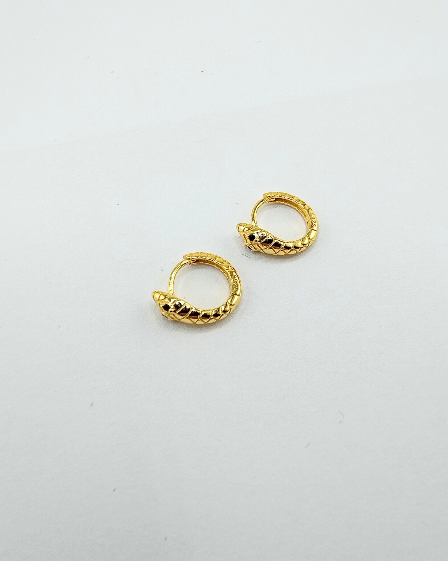Izoa Textured Snake Huggie Earrings
