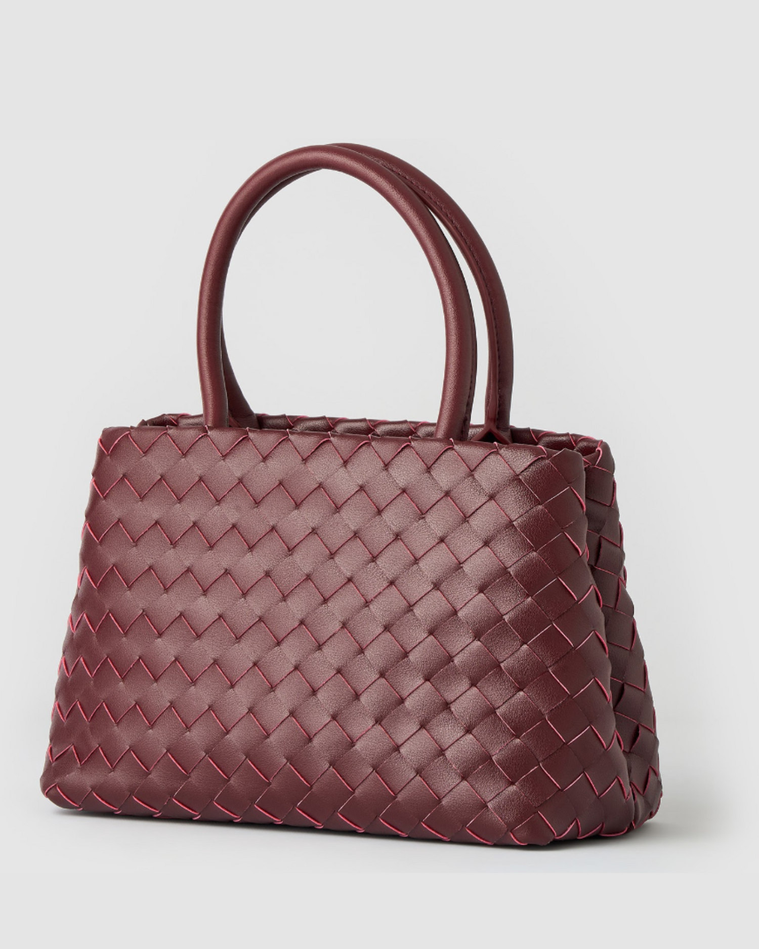 Izoa Vincenza Woven Tote Bag Burgundy