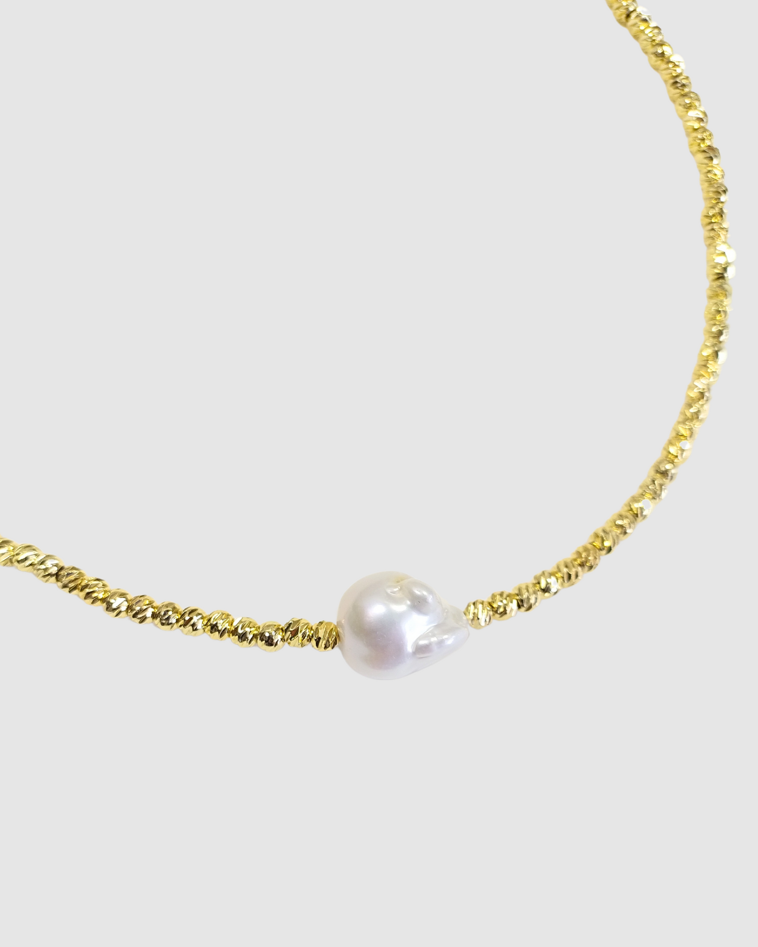 Izoa Amarae Freshwater Baroque Pearl Necklace Gold