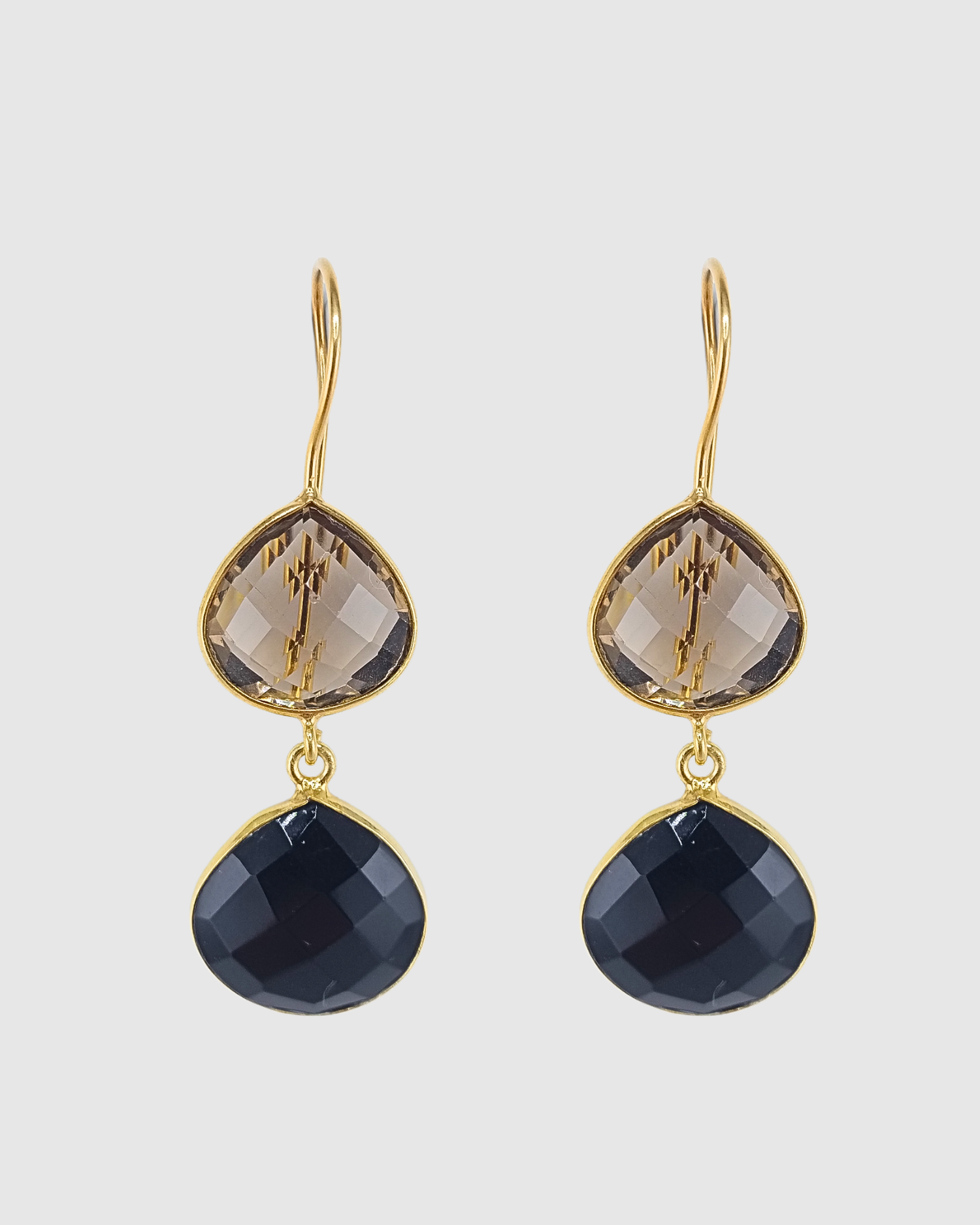 Izoa Arabella Hook Earrings Smokey
