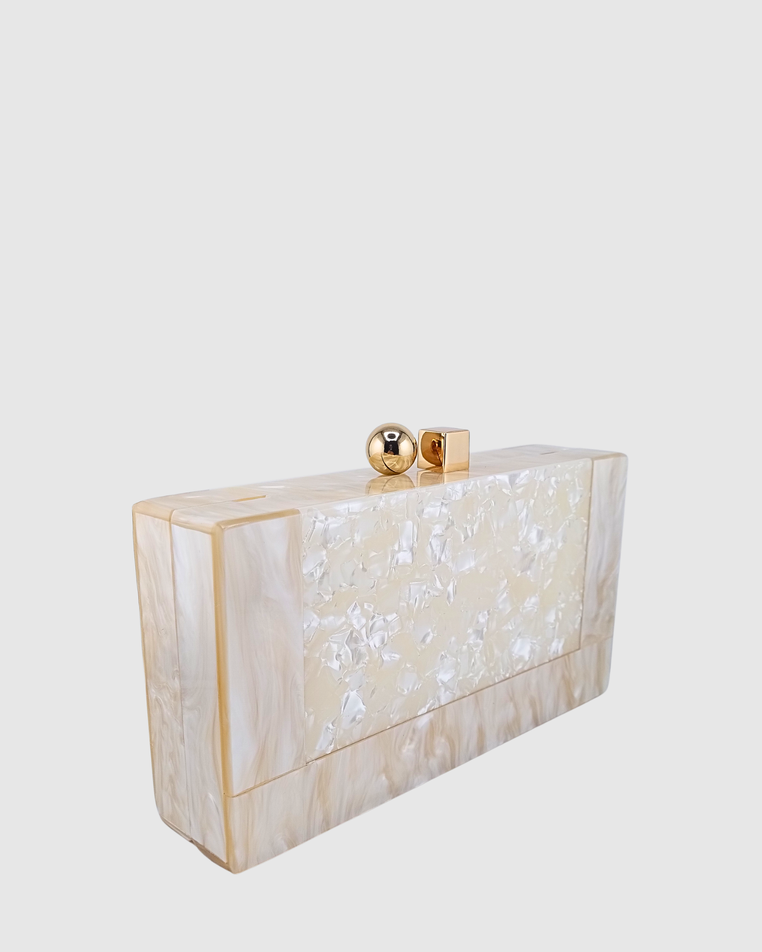Izoa Brooke Marble Clutch Cream