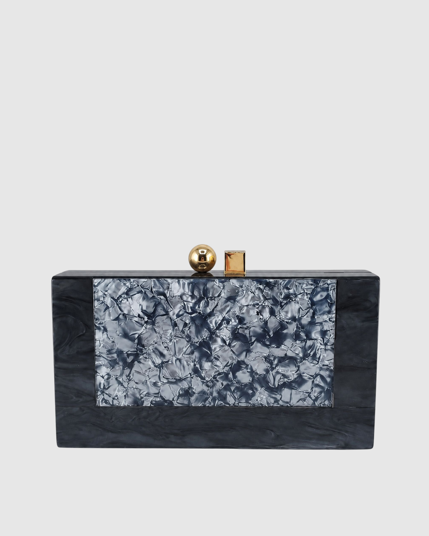 Izoa Brooke Marble Clutch Navy