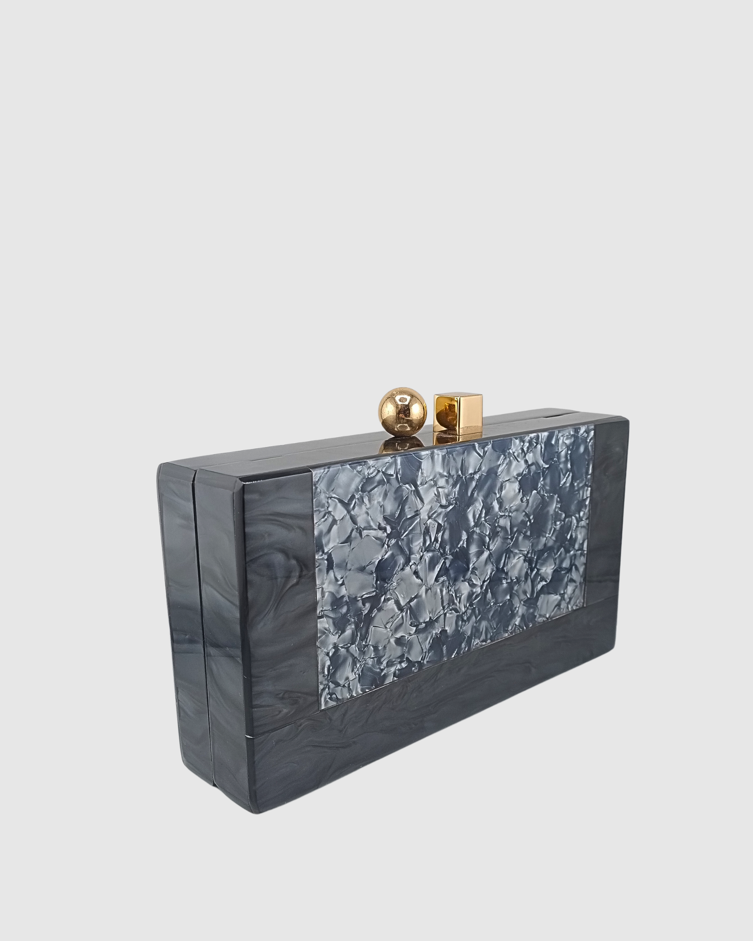 Izoa Brooke Marble Clutch Navy