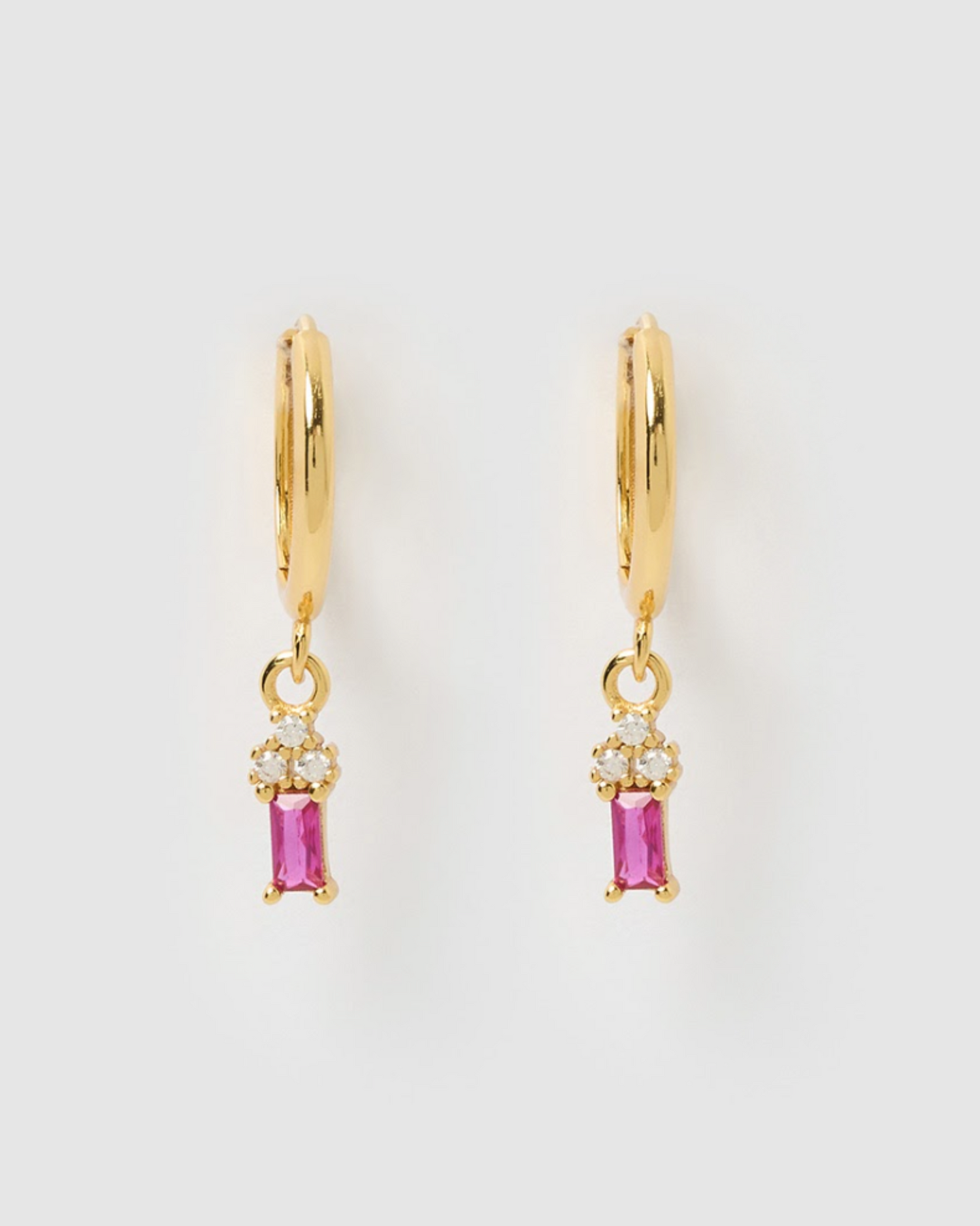 Izoa Carissa Huggie Earrings Hot Pink