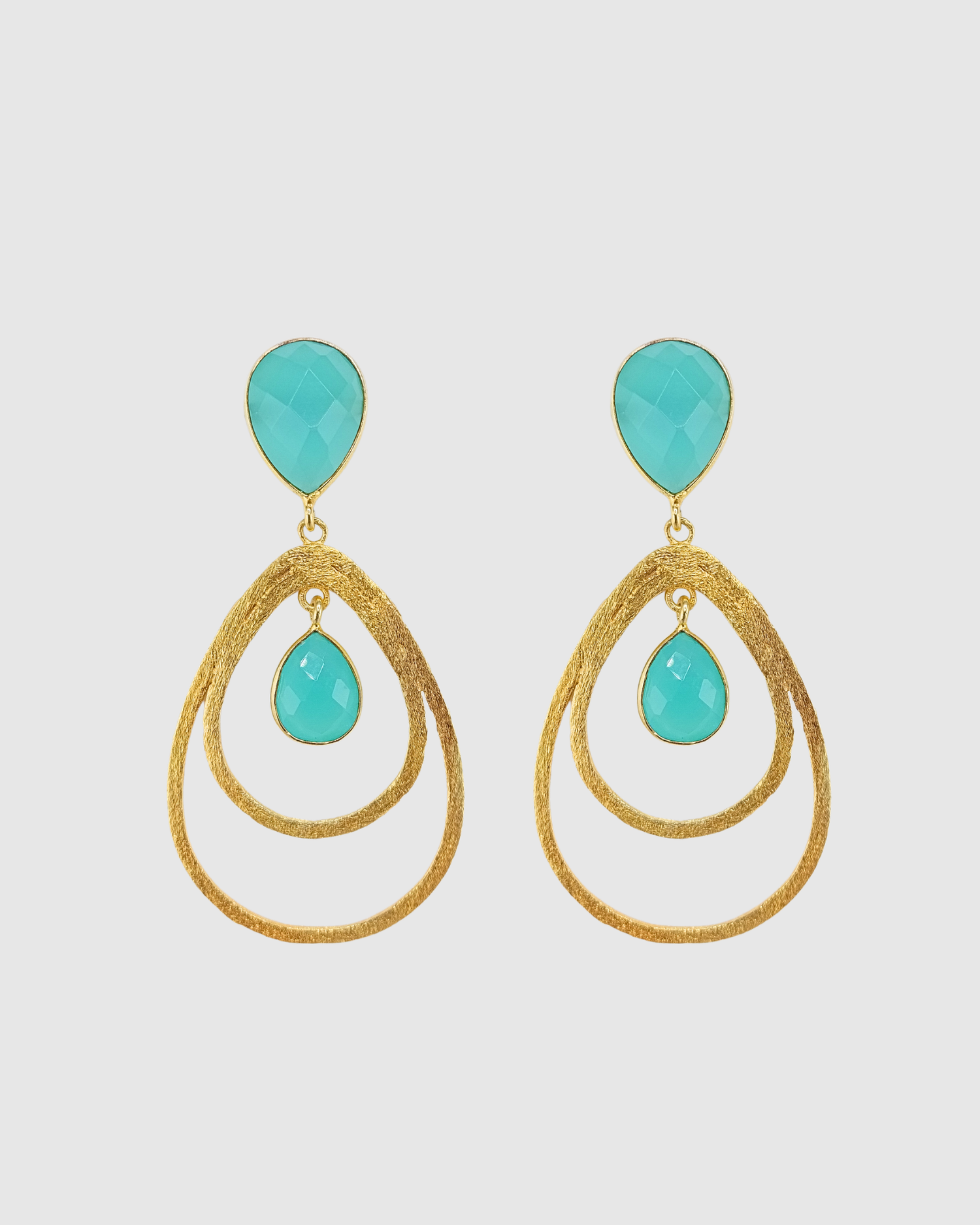 Izoa Cynthia Earrings Gold Green