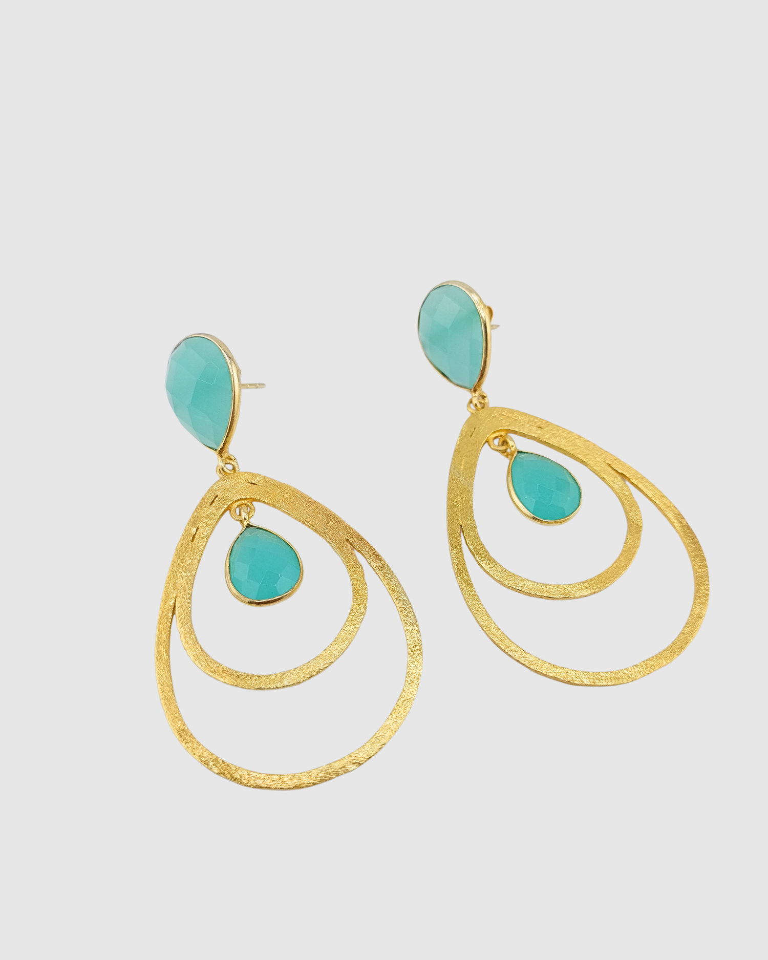 Izoa Cynthia Earrings Gold Green