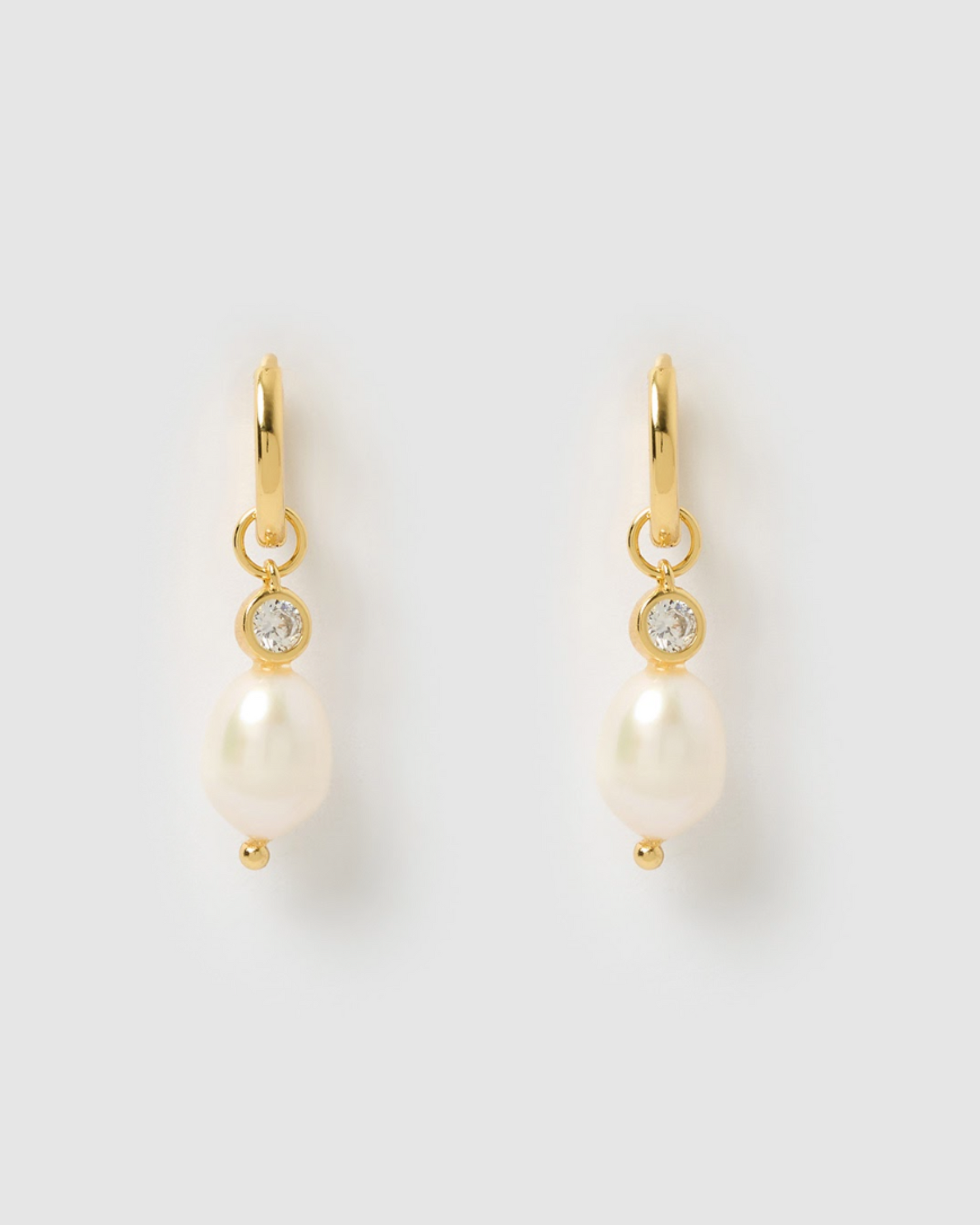 Izoa Dashiell Pearl Huggie Earrings