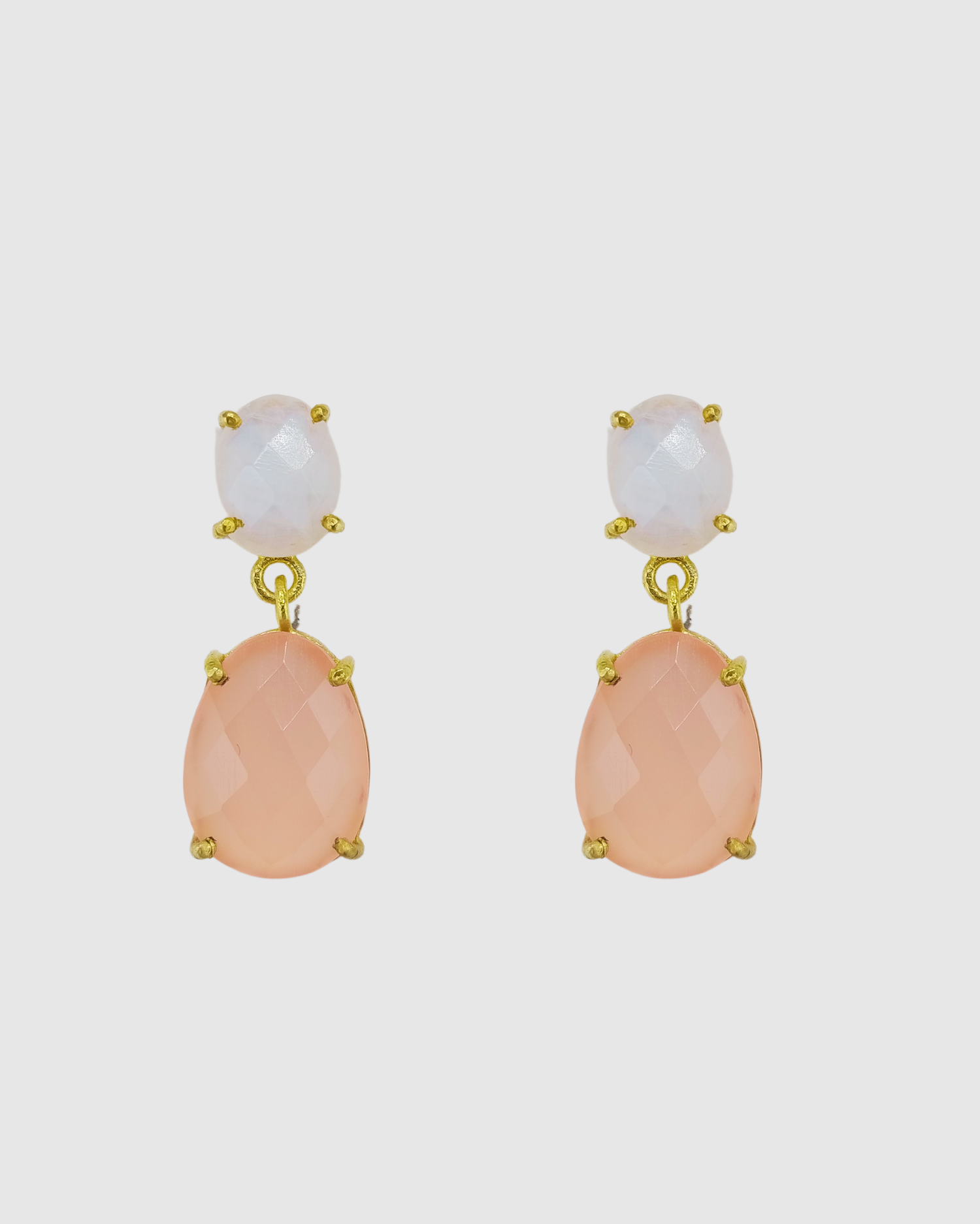 Izoa Freya Earrings Rose Quartz