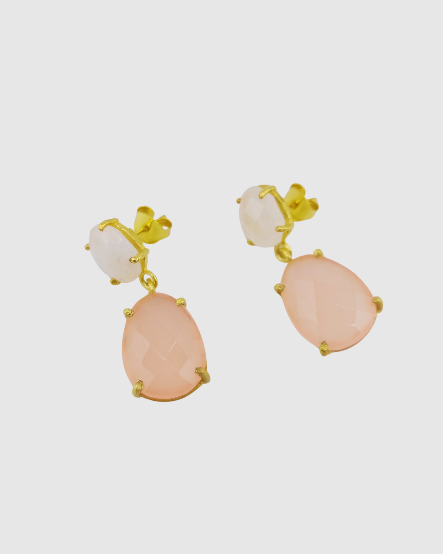 Izoa Freya Earrings Rose Quartz