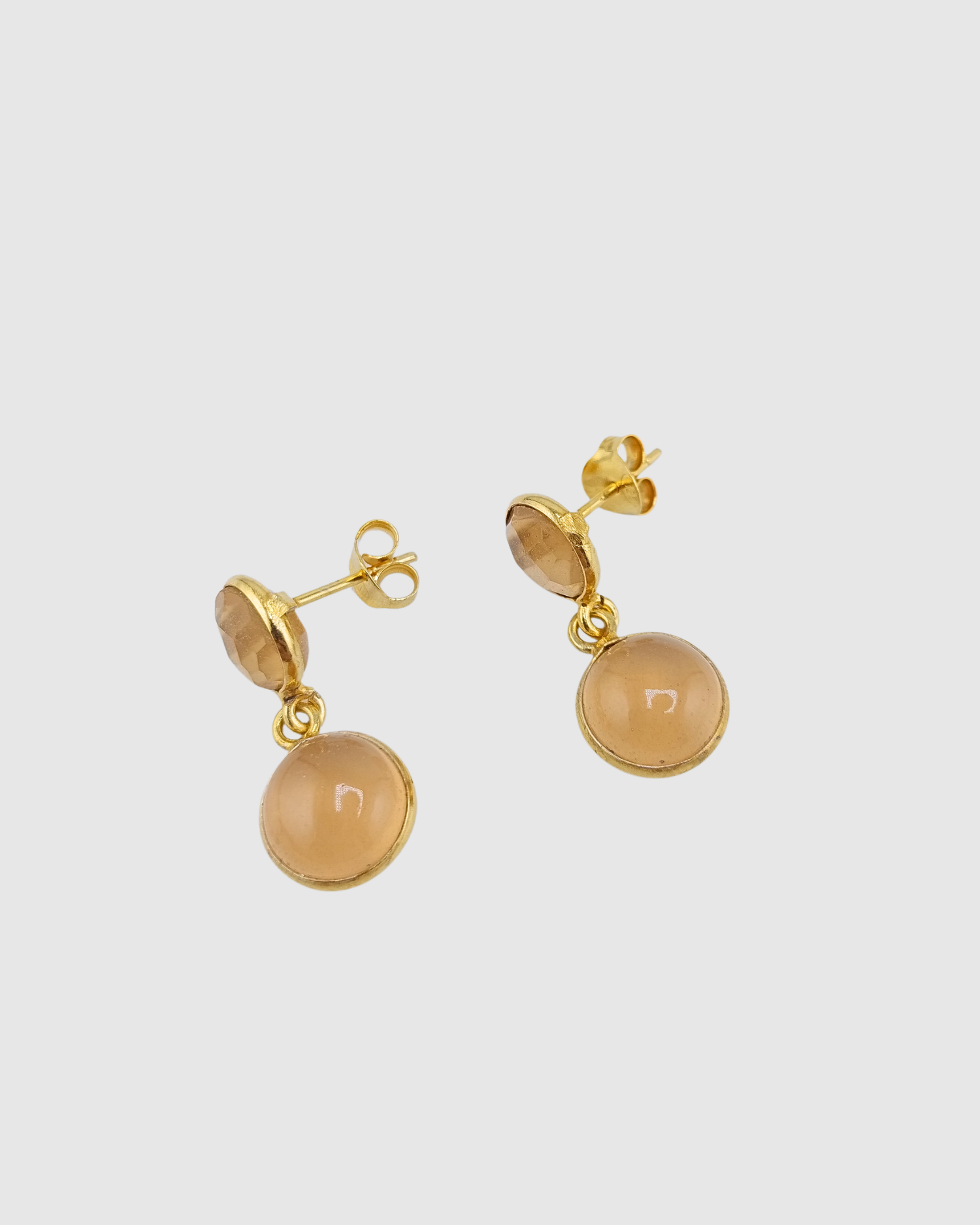 Izoa Greta Drop Stud Earrings Citrine