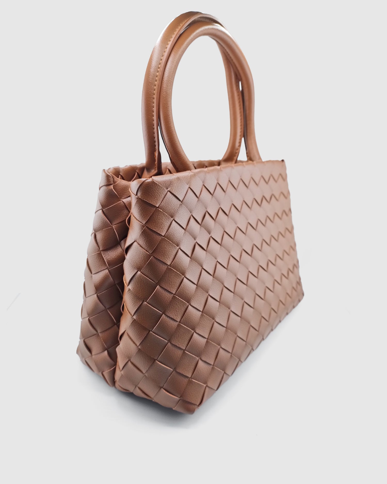 Izoa Vincenza Woven Tote Bag Cocoa
