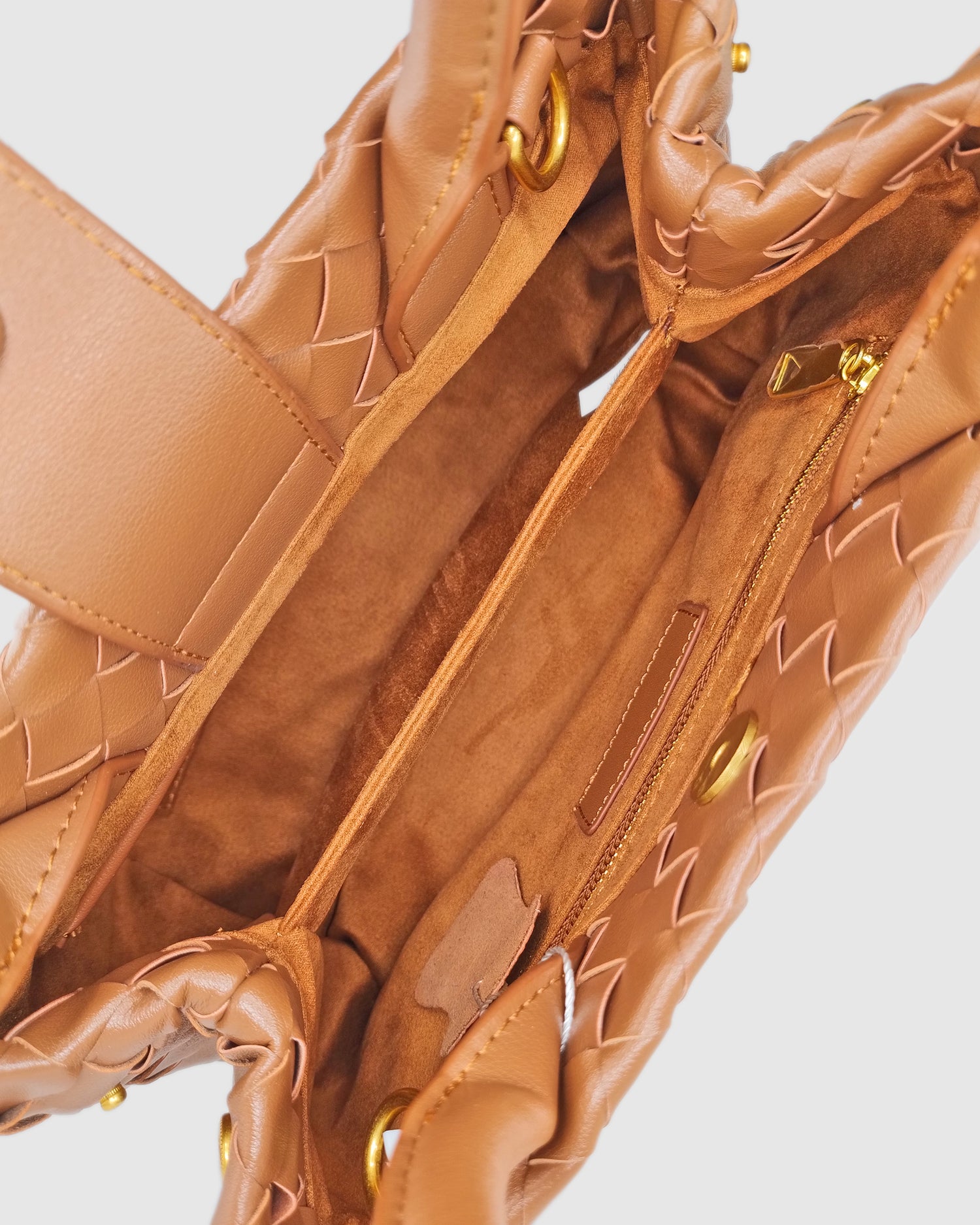 Izoa Vincenza Woven Tote Bag Cocoa