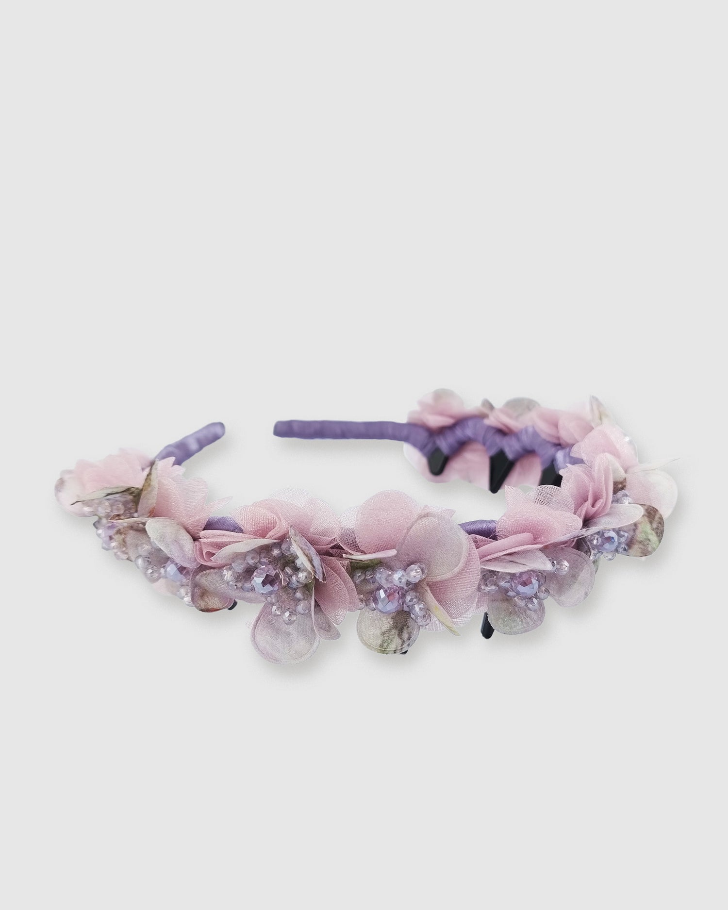 Izoa Suki Floral Headband Purple/Pink