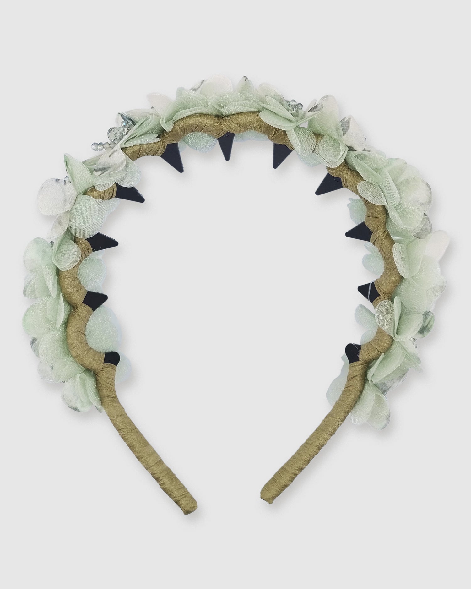 Izoa Suki Floral Headband Green