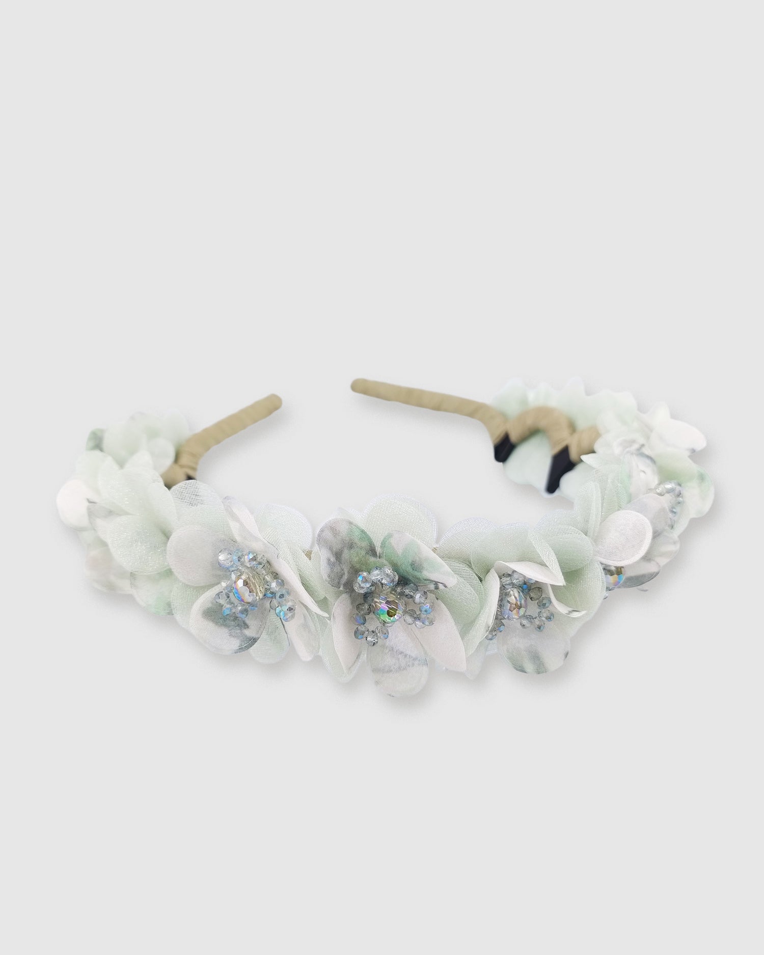 Izoa Suki Floral Headband Green
