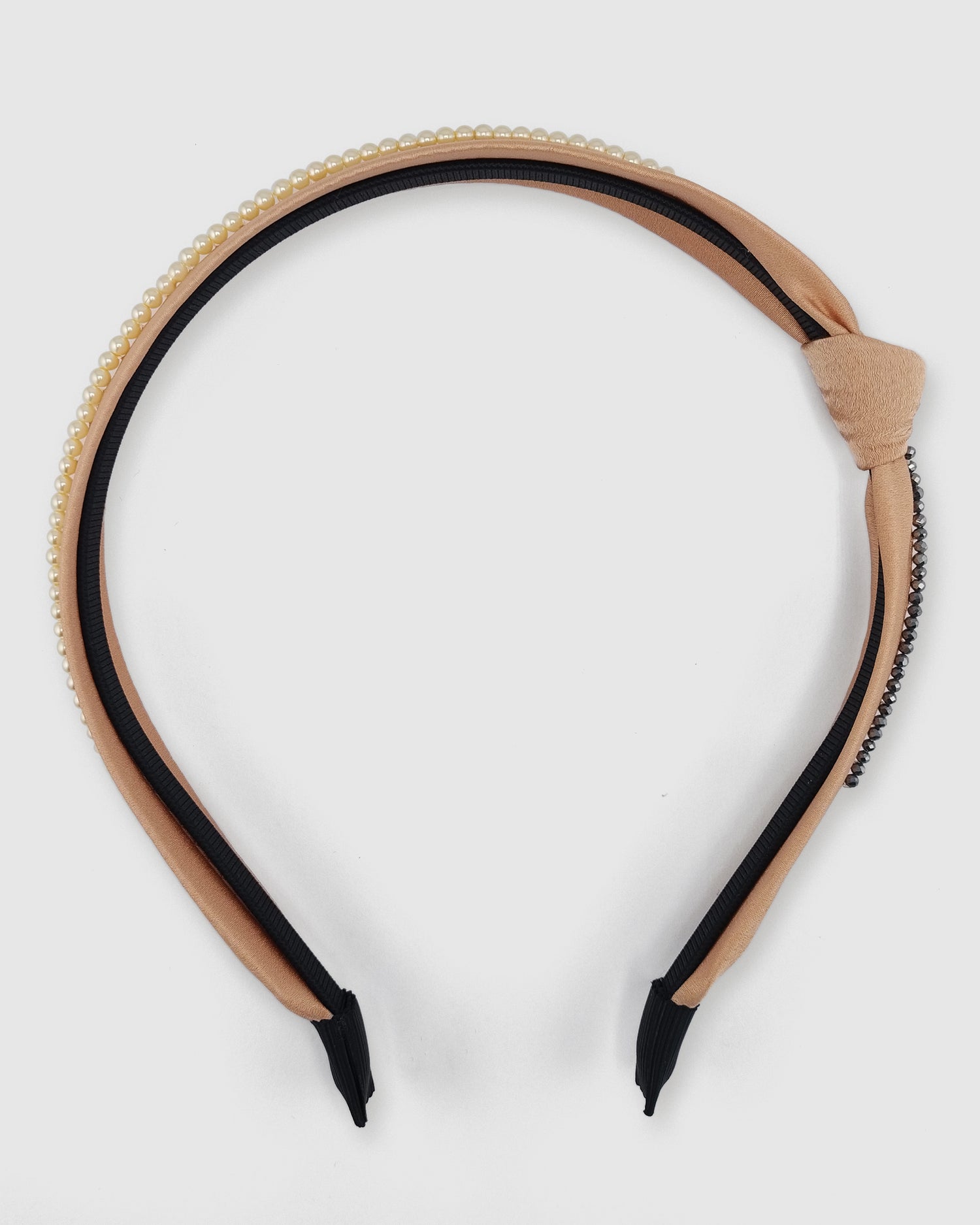 Izoa Harlow Pearl Headband Peach