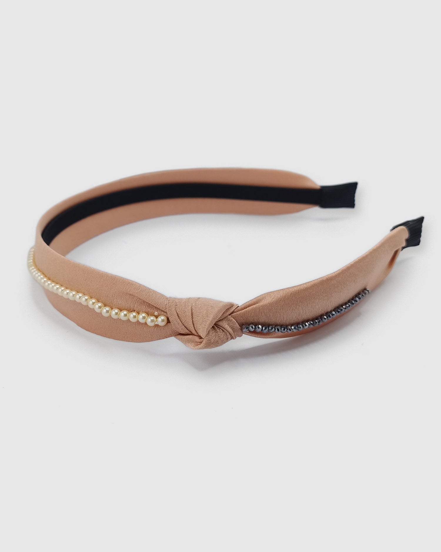 Izoa Harlow Pearl Headband Peach