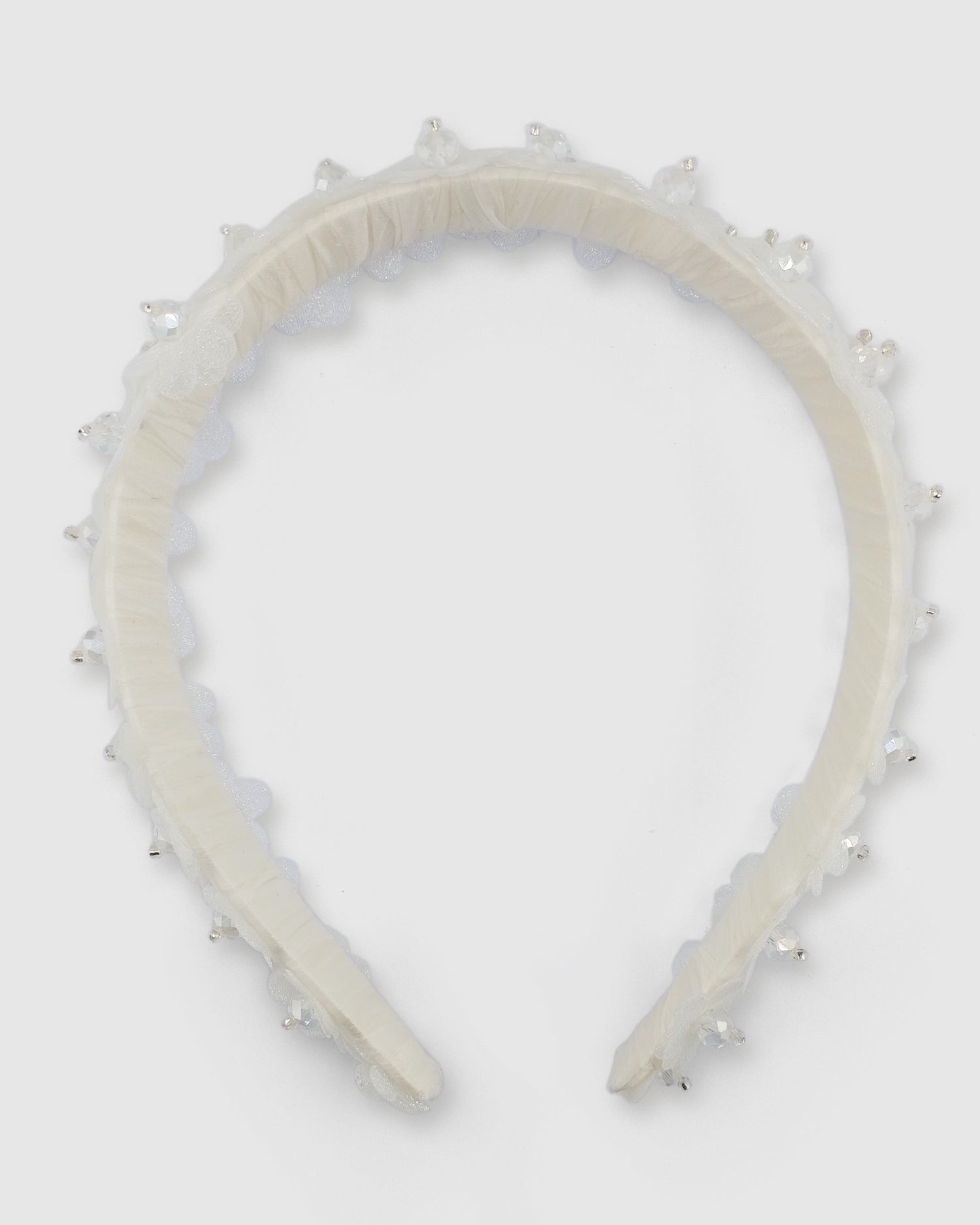 Izoa Rosalie Floral Headband White