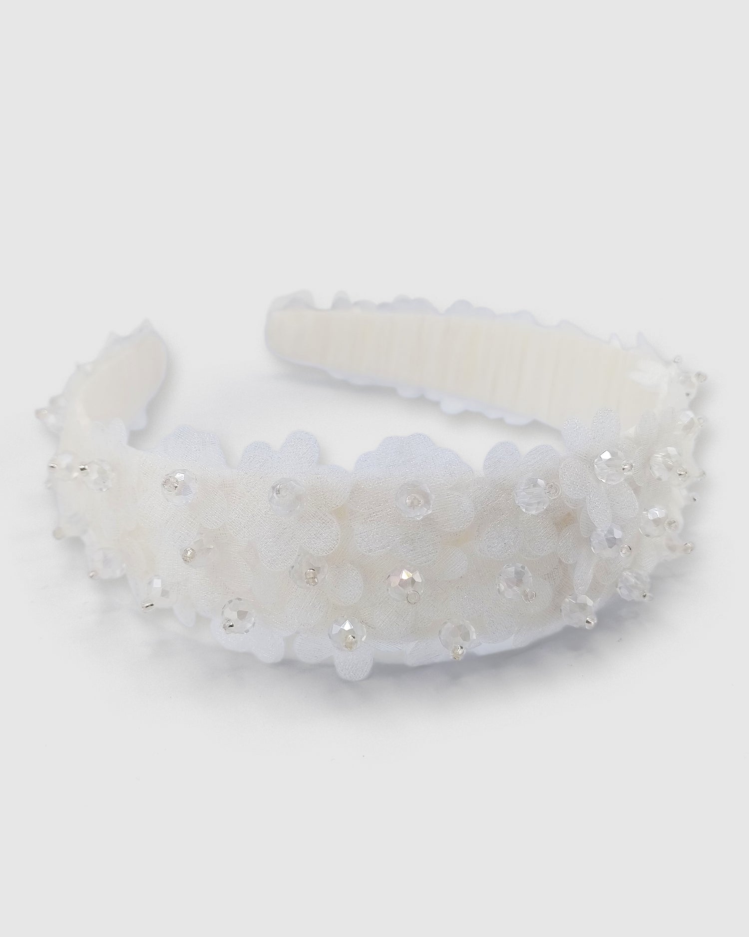 Izoa Rosalie Floral Headband White