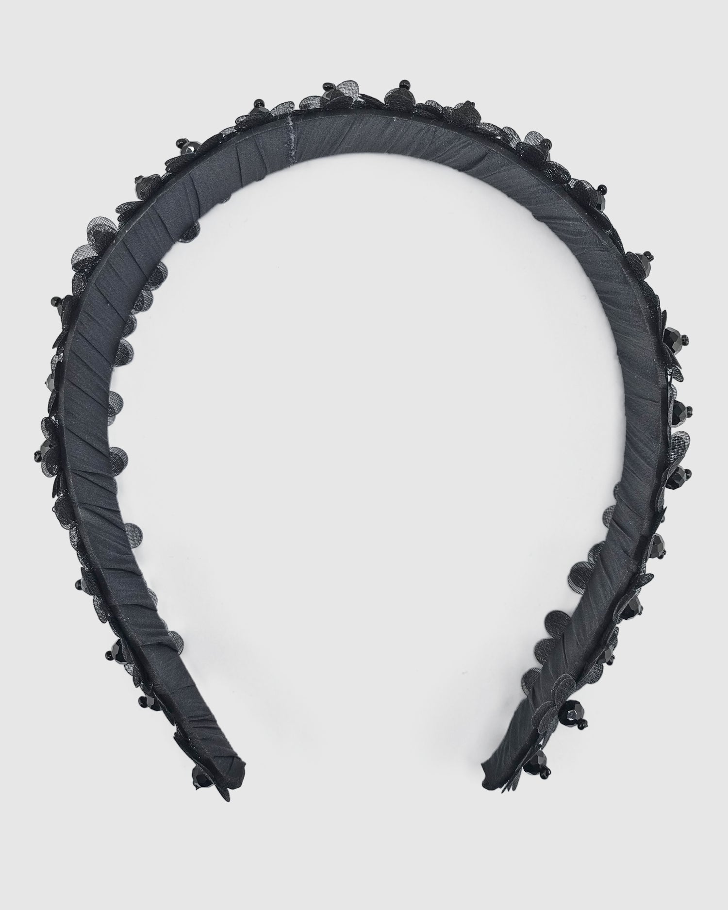 Izoa Rosalie Floral Headband Black