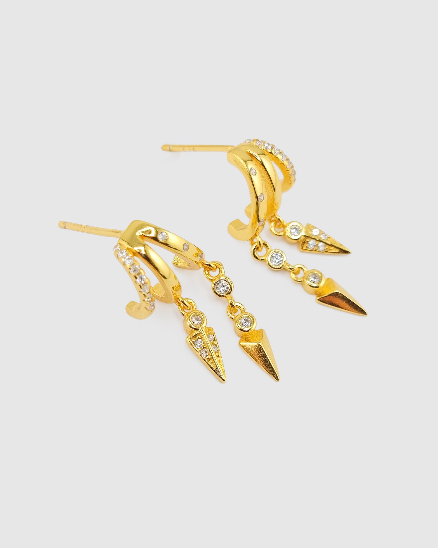 Izoa Salomi Trio Huggie Stud Earring Gold