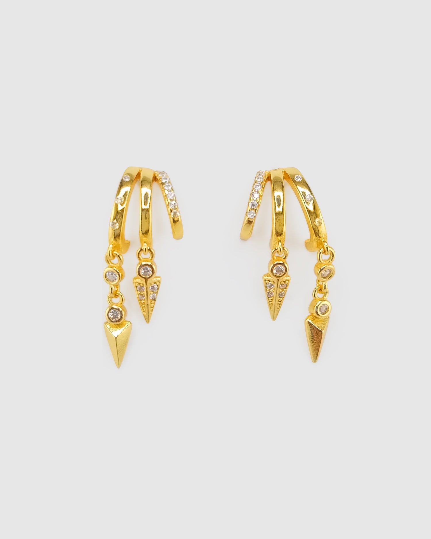 Izoa Salomi Trio Huggie Stud Earring Gold