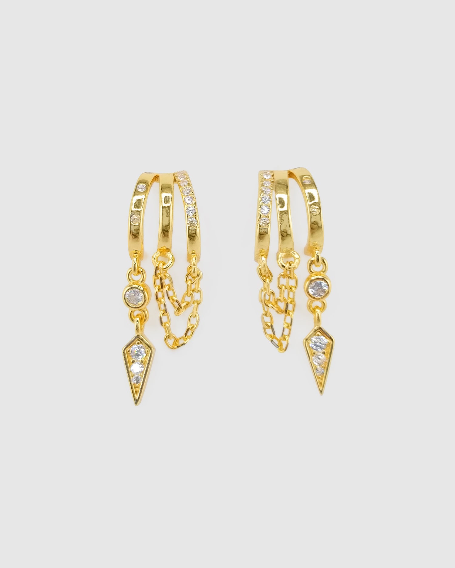 Izoa Halona Trio Huggie Stud Earring Gold