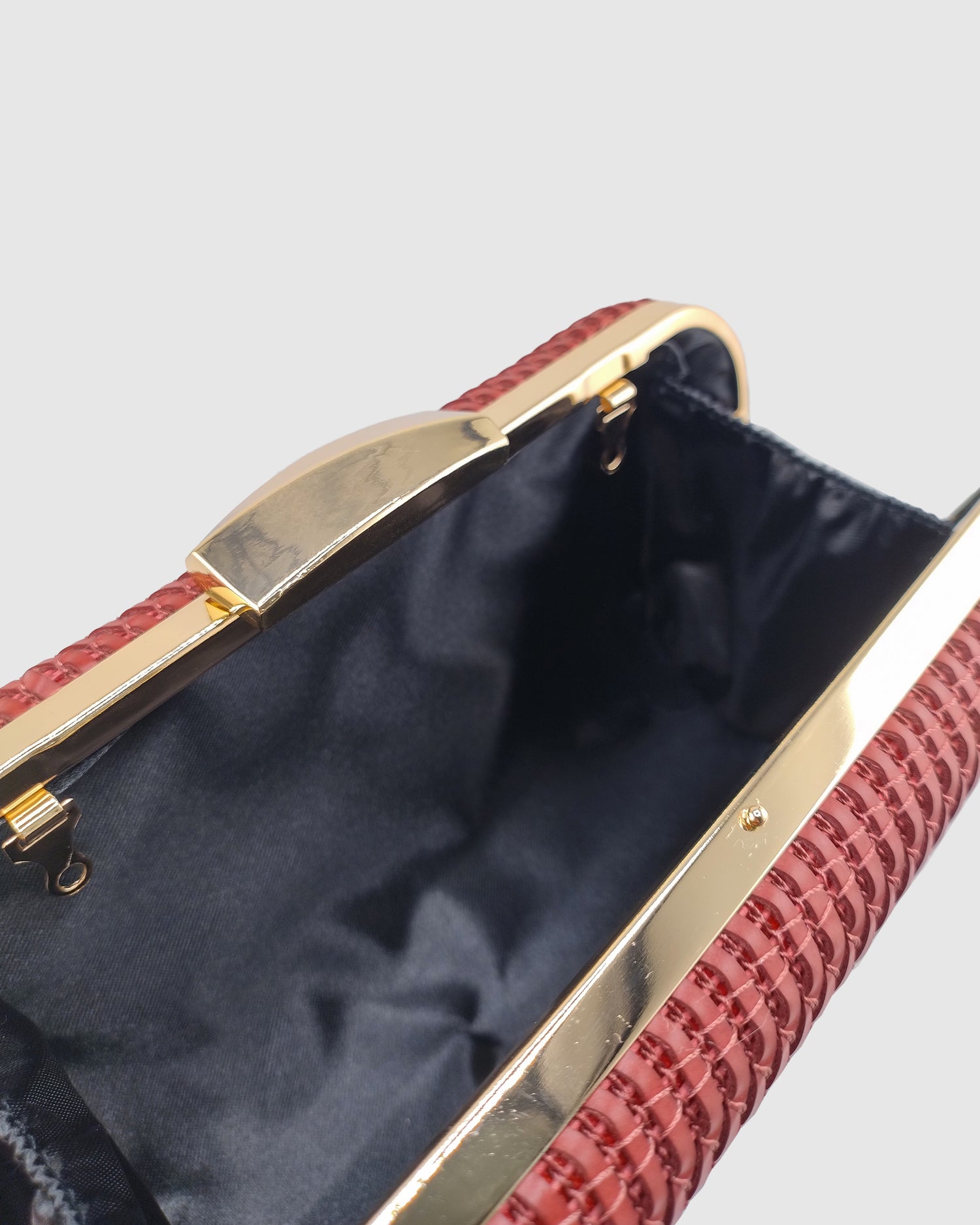 Izoa Sophia Woven Clutch in Burgundy