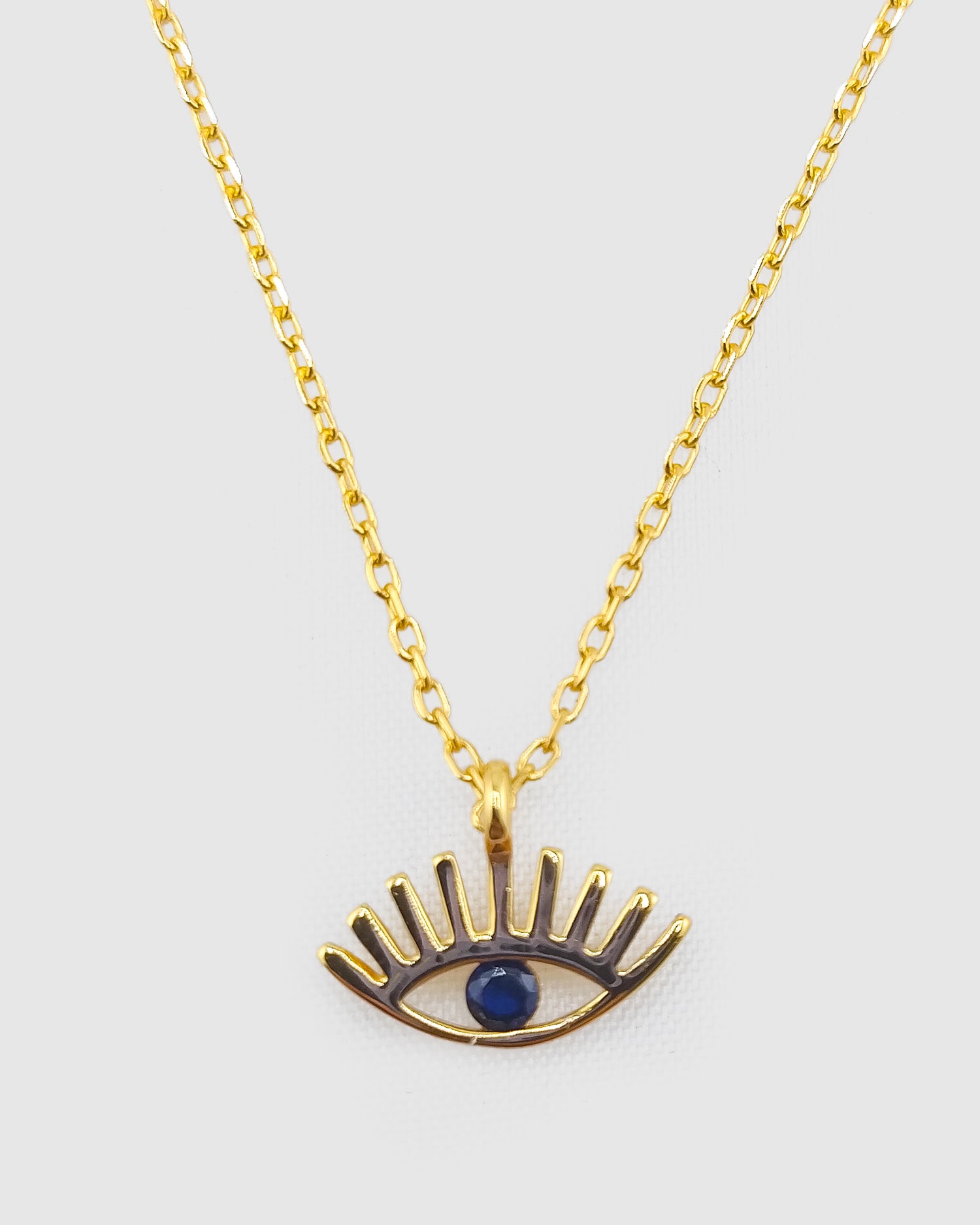 Izoa Melanie Eye Necklace Gold Blue