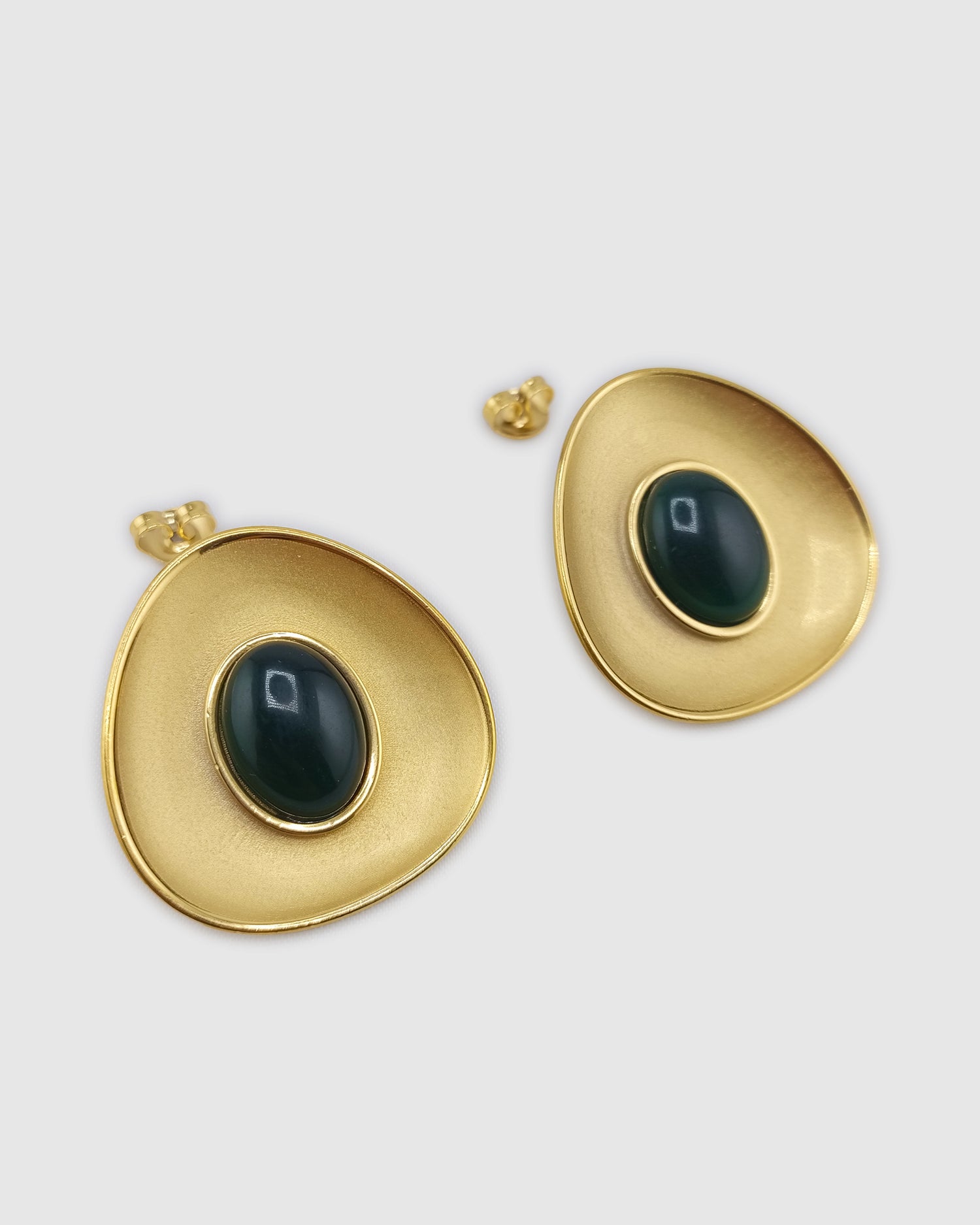Izoa Heather Stud Earring Gold Green
