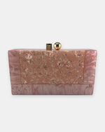 Izoa Brooke Marble Clutch Pink/Pink - front view