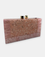 Izoa Brooke Marble Clutch Pink/Pink - angled view