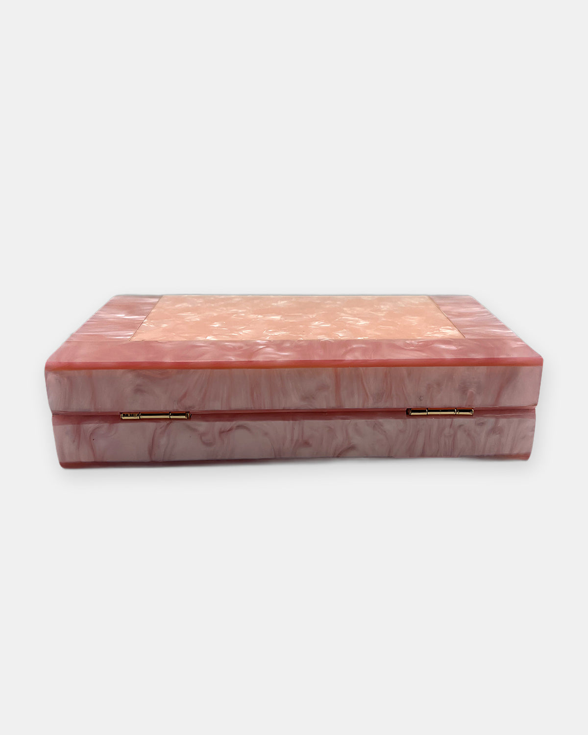 Izoa Brooke Marble Clutch Pink/Pink - base and hinges