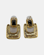 Izoa Celestine Door Knocker Statement Earrings Black - alternate view