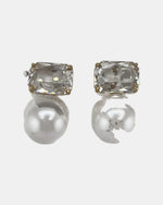Izoa Cressida Crystal Pearl Drop Earrings Pearl - alternate view