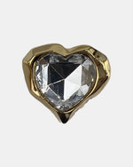 Izoa Leonie Heart Statement Stud Earrings Crystal - close-up view