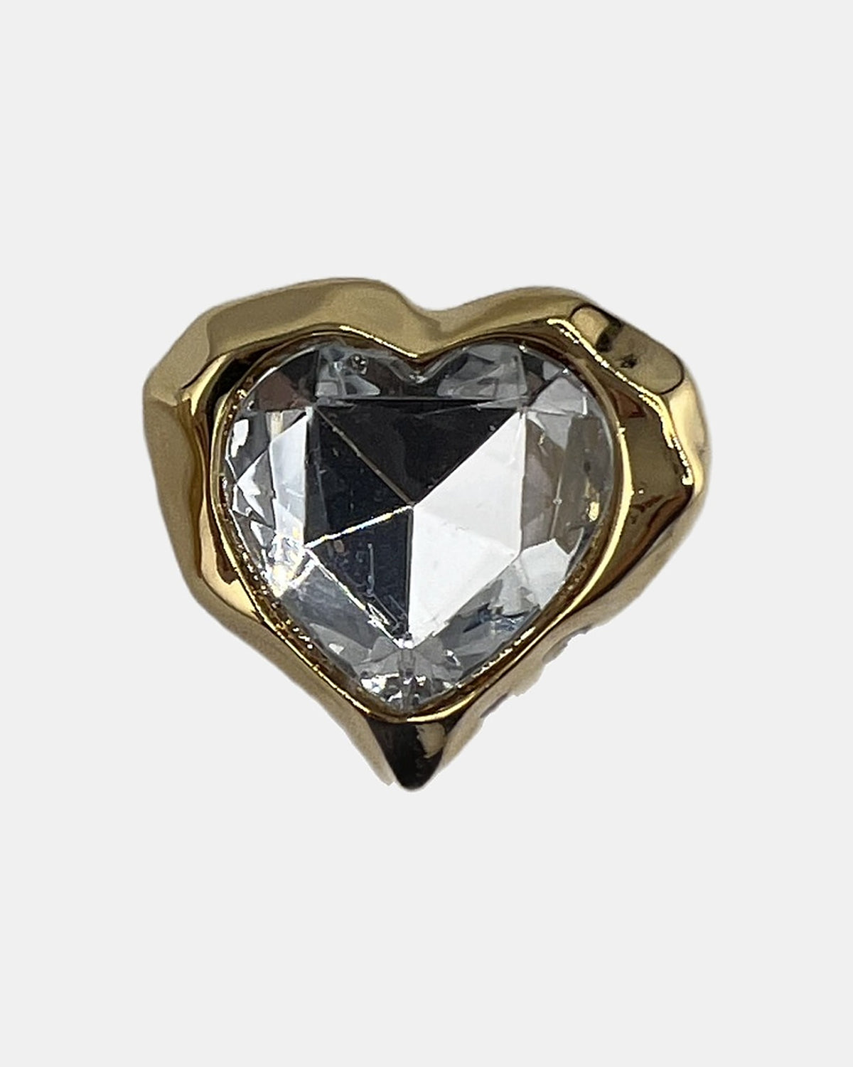 Izoa Leonie Heart Statement Stud Earrings Crystal - close-up view