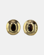 Izoa Octavia Rope Edge Oval Statement Stud Earrings Tortoise - alternate view