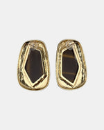 Izoa Philomena Geometric Statement Stud Earrings Brown - alternate view