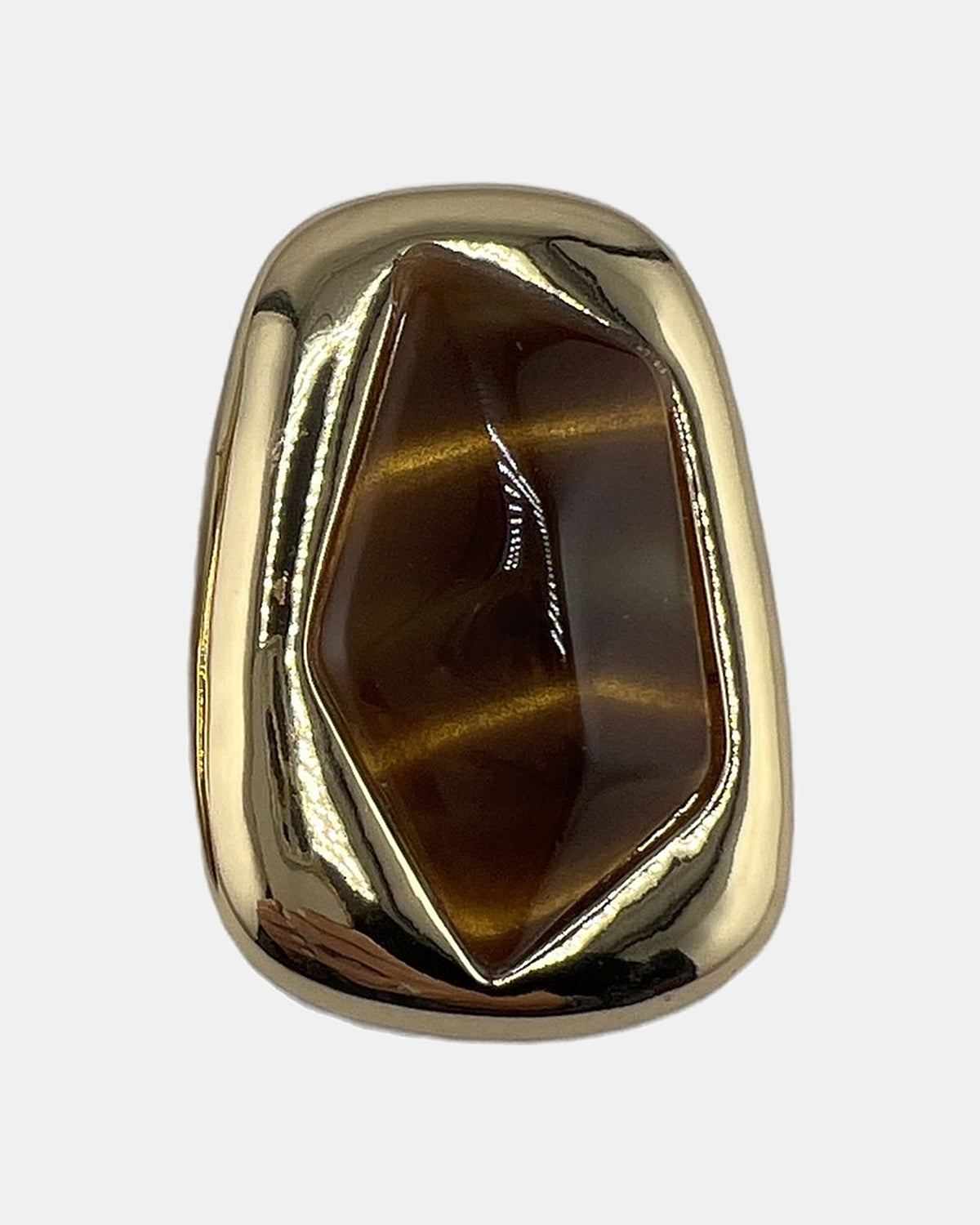 Izoa Philomena Geometric Statement Stud Earrings Brown - close-up view