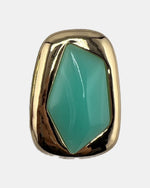 Izoa Philomena Geometric Statement Stud Earrings Turquoise - close-up view