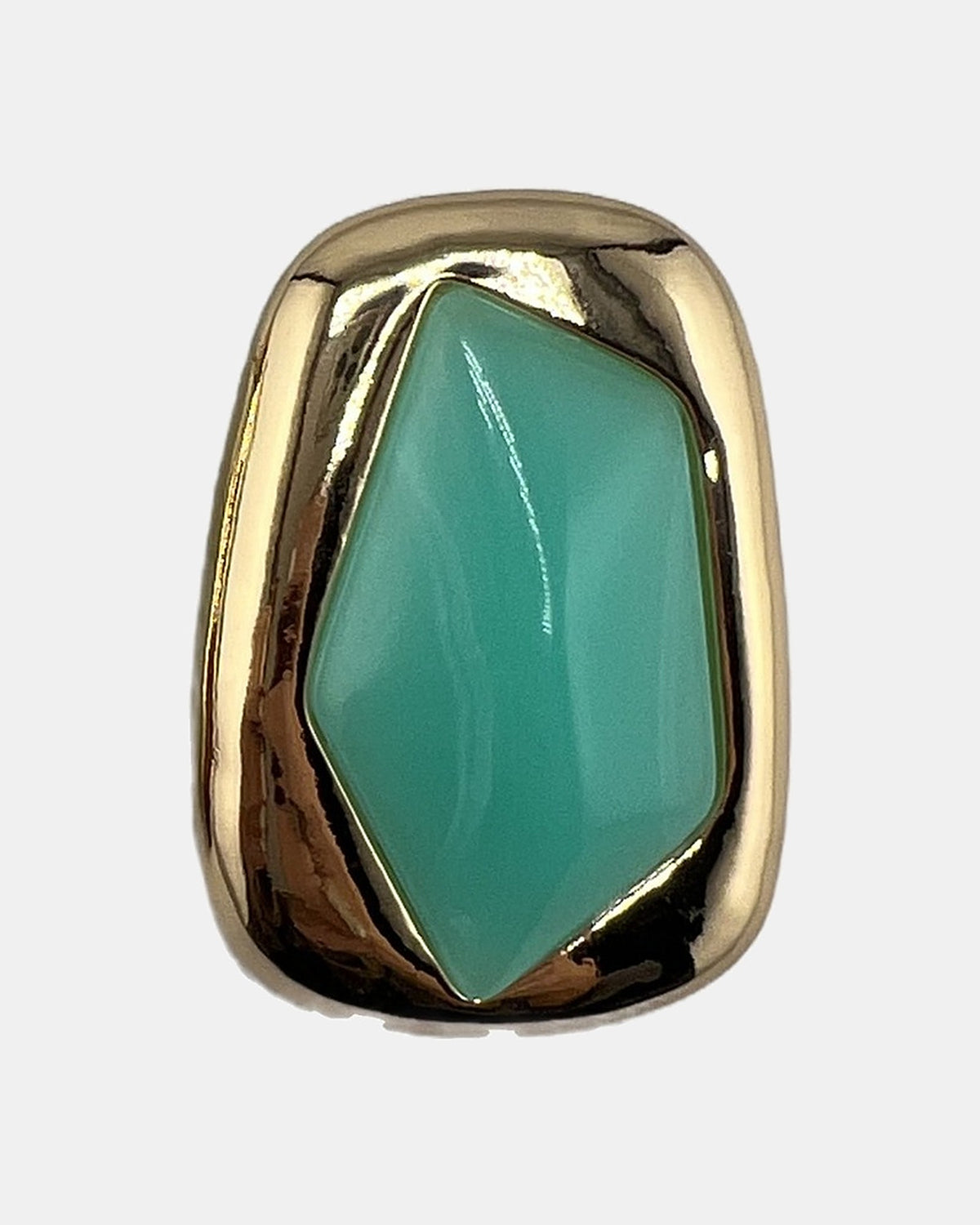 Izoa Philomena Geometric Statement Stud Earrings Turquoise - close-up view