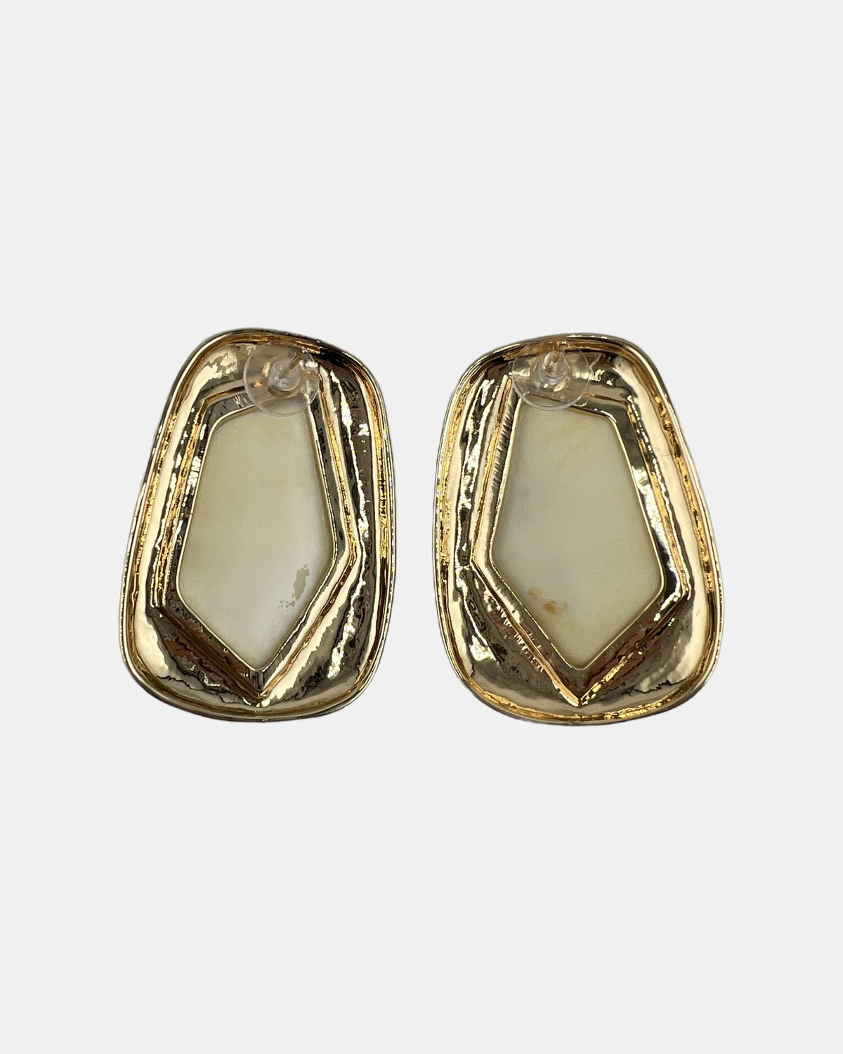 Izoa Theodora Sculpted Statement Stud Earrings Cream - alternate view