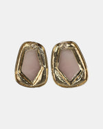 Izoa Theodora Sculpted Statement Stud Earrings Pink - alternate view