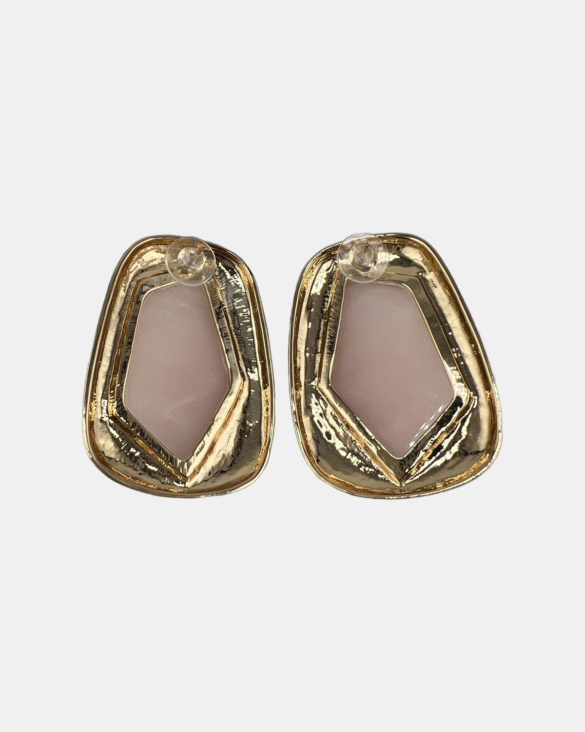 Izoa Theodora Sculpted Statement Stud Earrings Pink - alternate view