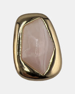 Izoa Theodora Sculpted Statement Stud Earrings Pink - close-up view